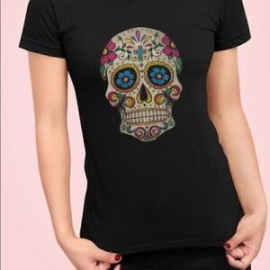 Sugar Skull district made short sleeve tee LAX sugar skull NWT